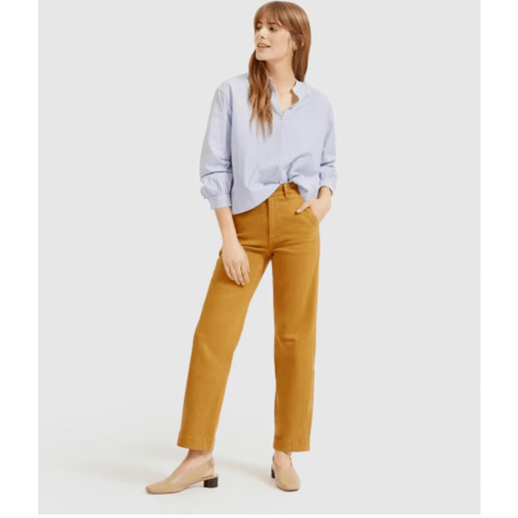 NWT New Everlane The Straight Leg Crop Golden Brown Size 0 - Picture 3 of 13